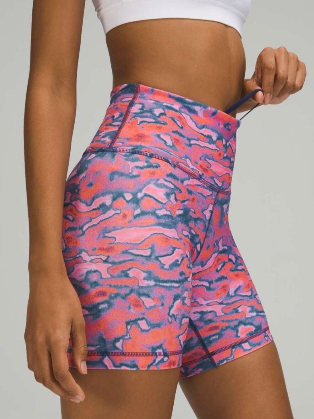 Lululemon Wunder Train Shorts 6 Chroma Clash Multi Gym Athletic High Rise Biker